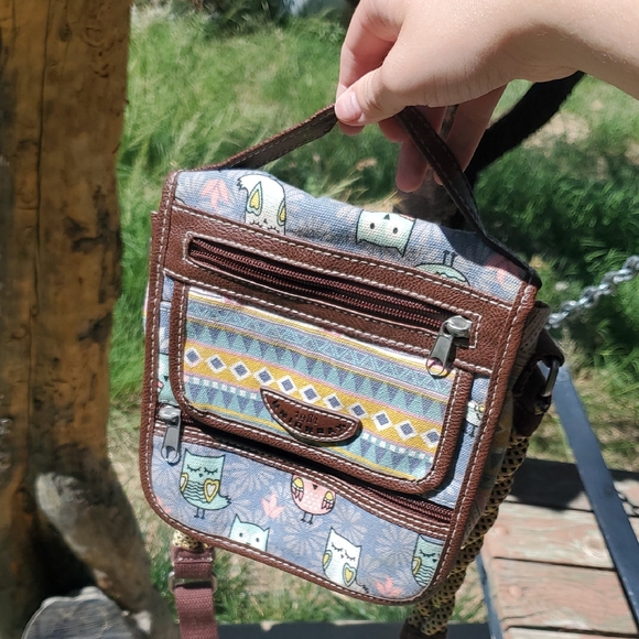 Unionbay Owl Print Crossbody Bag - Multi-Compartment Purse - Picture 1 of 14